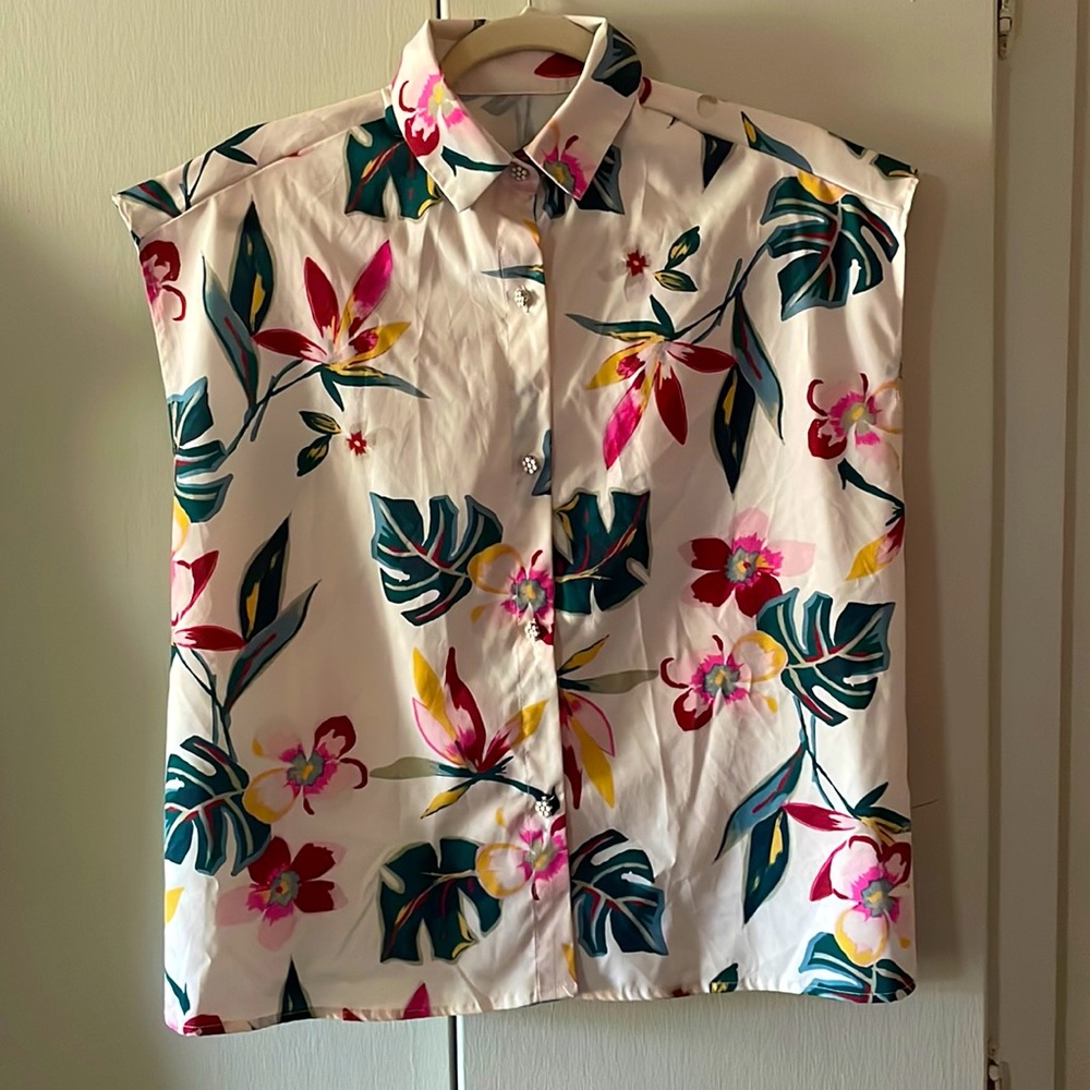 Vintage silky button blouse
